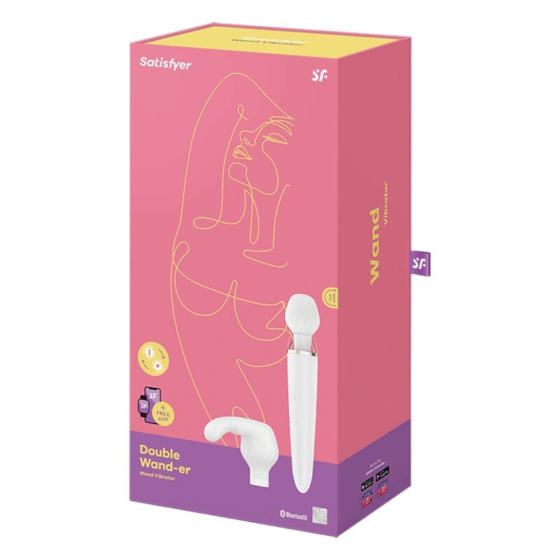 SATISFYER - DOUBLE WANDER APP WEISS - Sexotim