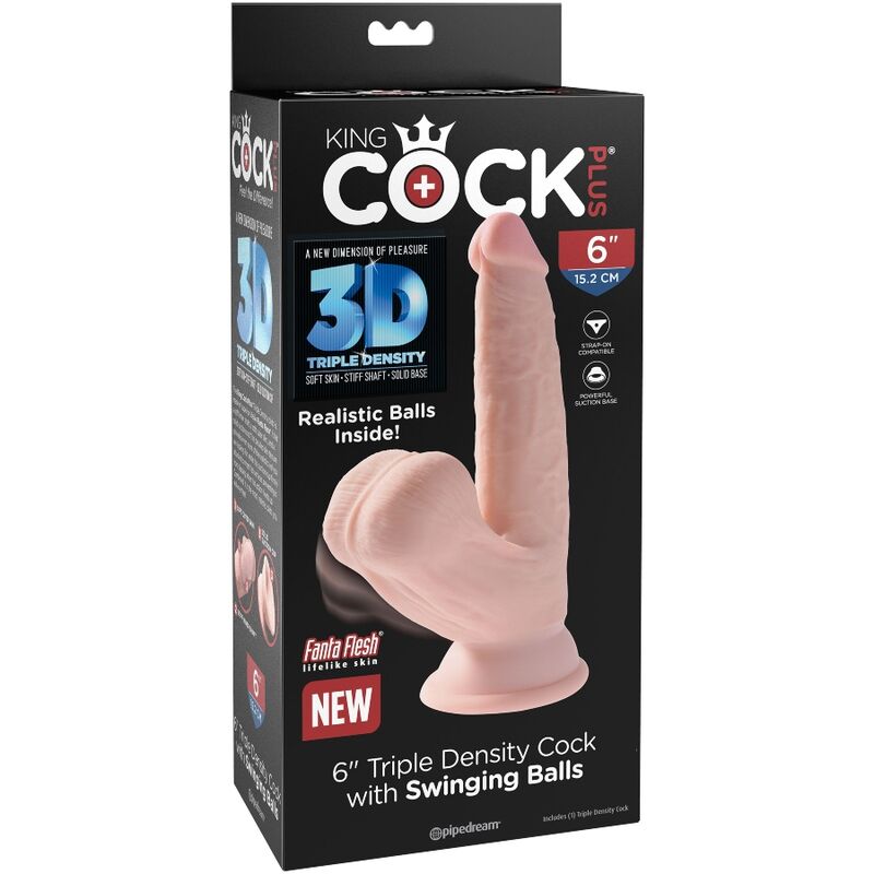 KING COCK - PLUS 3D DILDO SWINGING BALLS 12.7 CM - Sexotim