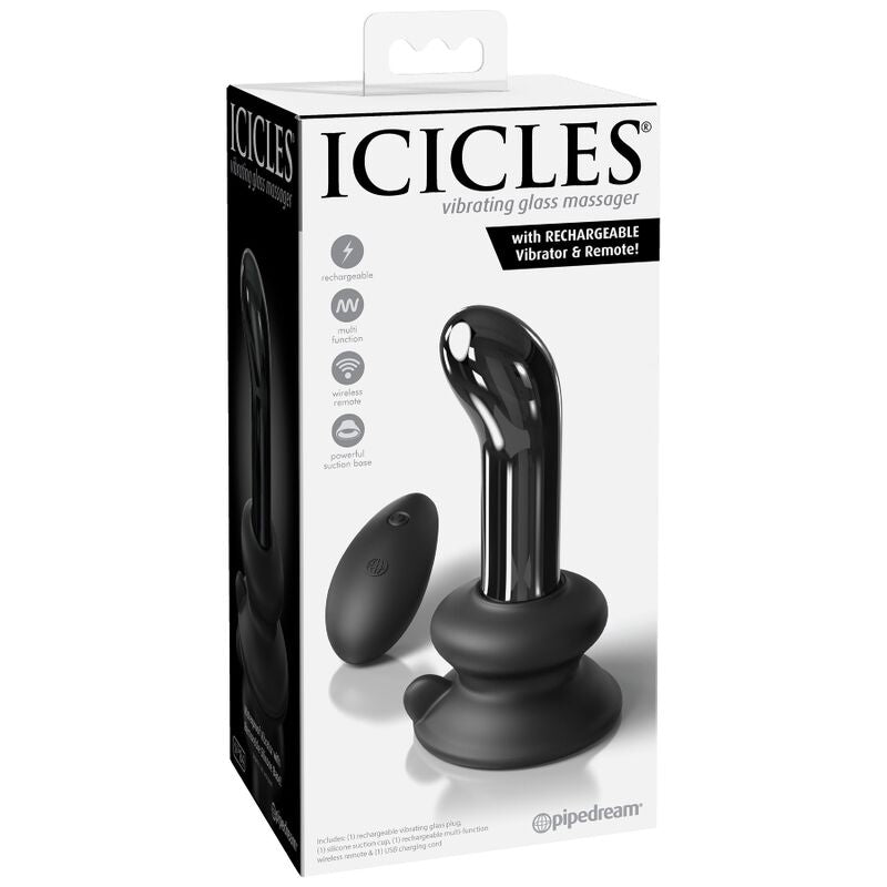 ICICLES - N. 84 HANDGEBLASENER GLASPLUG MIT FERNBEDIENUNG - Sexotim