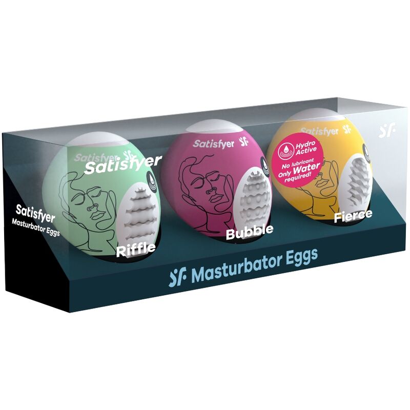 SATISFYER - 3 MASTURBATOR EIER RIFFLE, BUBBLE & FIERCE - Sexotim