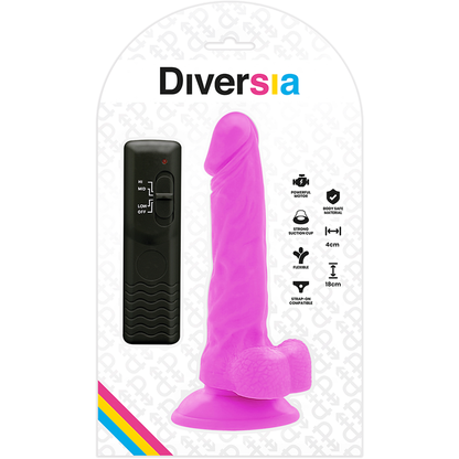 DIVERSIA - FLEXIBLER VIBRIERENDER DILDO LILA 18 CM -O- 4 CM - Sexotim