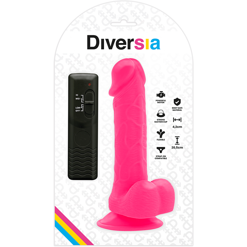 DIVERSIA - FLEXIBLER VIBRIERENDER DILDO ROSA 20.5 CM -O- 4.2 CM - Sexotim