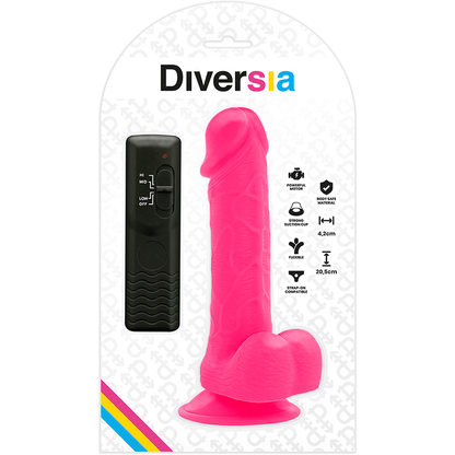 DIVERSIA - FLEXIBLER VIBRIERENDER DILDO ROSA 20.5 CM -O- 4.2 CM - Sexotim