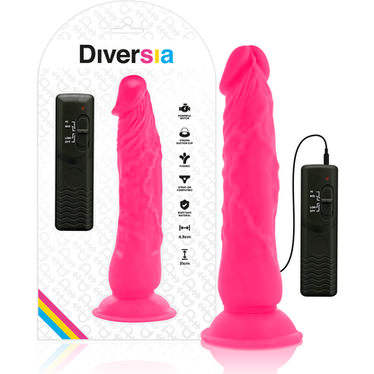 DIVERSIA - FLEXIBLER VIBRIERENDER DILDO ROSA 21 CM -O- 4.9 CM - Sexotim