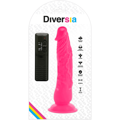 DIVERSIA - FLEXIBLER VIBRIERENDER DILDO ROSA 21 CM -O- 4.9 CM - Sexotim