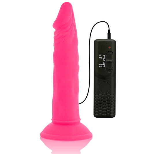 DIVERSIA - FLEXIBLER DILDO MIT VIBRATION ROSA 23 CM -O- 4.3 CM - Sexotim