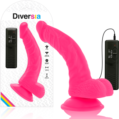 DIVERSIA - FLEXIBLER VIBRIERENDER DILDO ROSA 21.5 CM -O- 4.5 CM - Sexotim