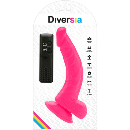 DIVERSIA - FLEXIBLER VIBRIERENDER DILDO ROSA 21.5 CM -O- 4.5 CM - Sexotim