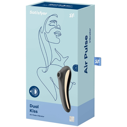 SATISFYER - DUAL KISS AIR PULSE VIBRATOR SCHWARZ - Sexotim