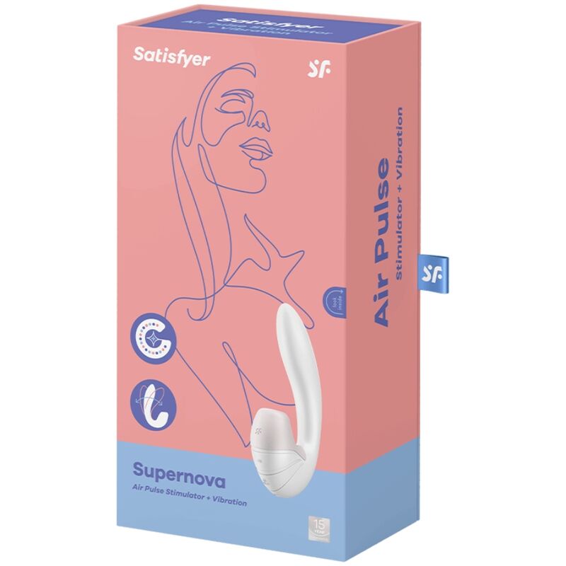 SATISFYER - SUPERNOVA LUFTPULSSTIMULATOR & VIBRATION WEISS / ROSA - Sexotim