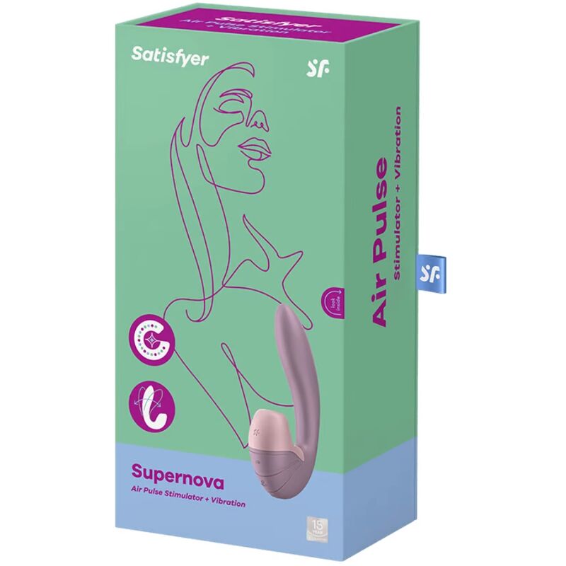 SATISFYER - SUPERNOVA LUFTPULSSTIMULATOR & VIBRATION WEISS / ROSA - Sexotim