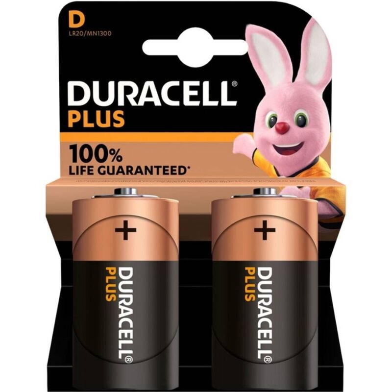 DURACELL - PLUS POWER 100 ALKALINE BATTERIE D LR20 2 EINHEITEN