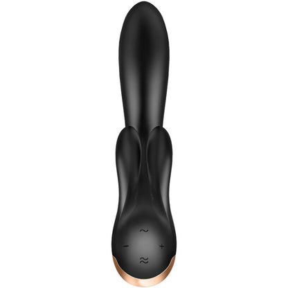 SATISFYER - DOUBLE FLEX VIBRATOR APP SCHWARZ / WEISS - Sexotim