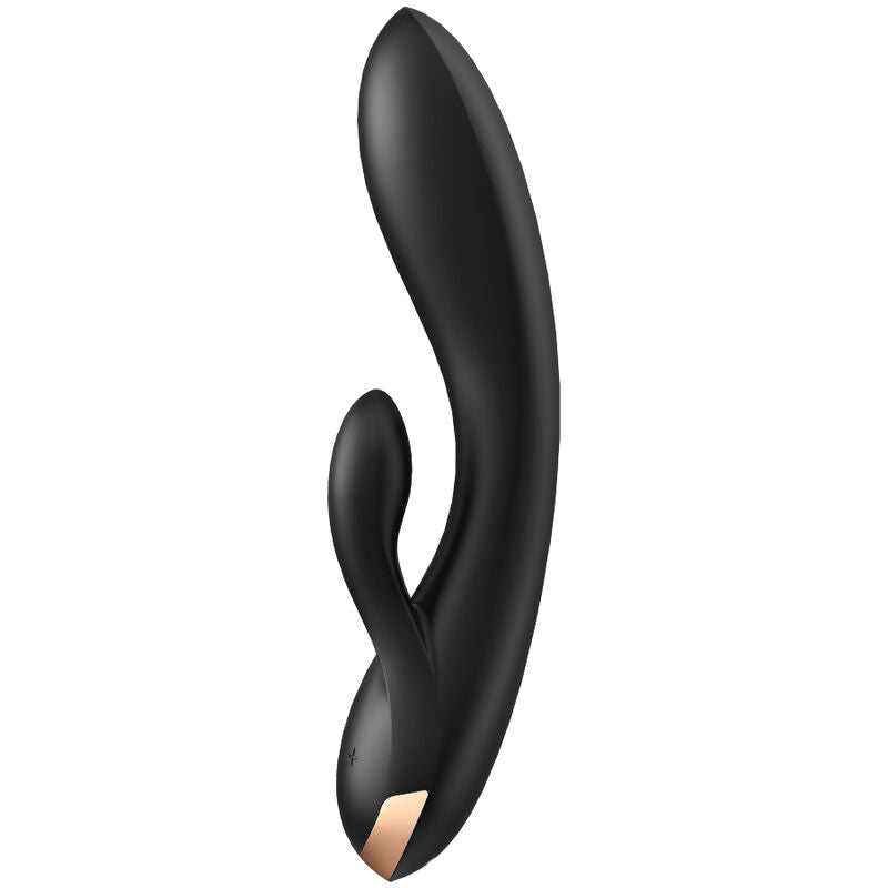 SATISFYER - DOUBLE FLEX VIBRATOR APP SCHWARZ / WEISS - Sexotim