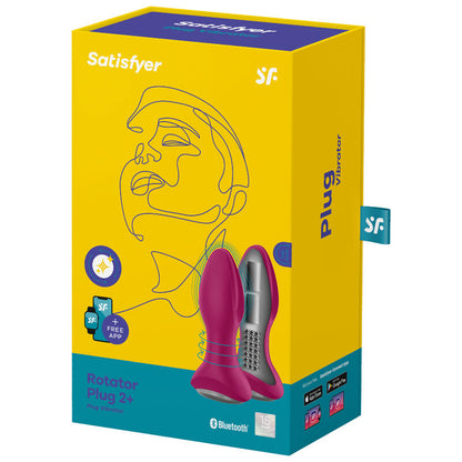 SATISFYER - ROTATOR PLUG 2+ VIBRIERENDE PLUGAPP ROT / SCHWARZ - Sexotim