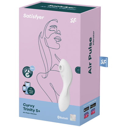 SATISFYER - CURVY TRINITY 5 AIR PULSE STIMULATOR & VIBRATOR APP BLAU / WEISS - Sexotim