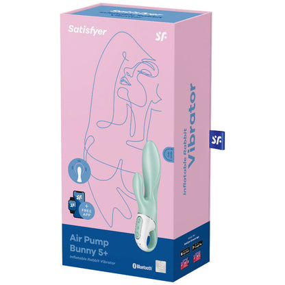 SATISFYER - AIR PUMP BUNNY 5+ AUFBLASBARE KANINCHENVIBRATOR-APP GRÜN - Sexotim