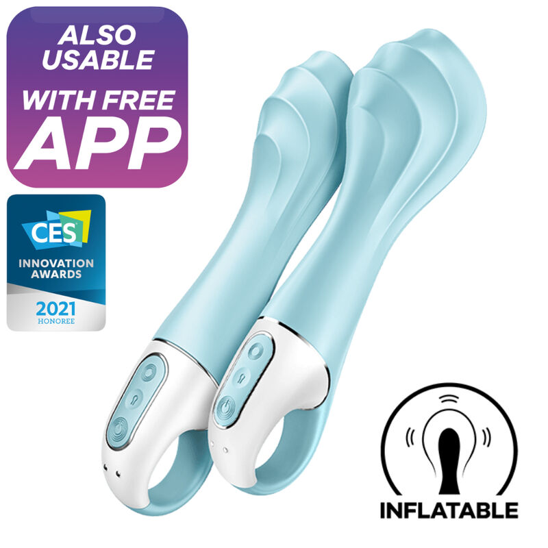 SATISFYER - AIR PUMP VIBRATOR 5+ AUFBLASBARE G-SPOT-VIBRATOR-APP BLAU - Sexotim