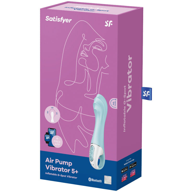 SATISFYER - AIR PUMP VIBRATOR 5+ AUFBLASBARE G-SPOT-VIBRATOR-APP BLAU - Sexotim