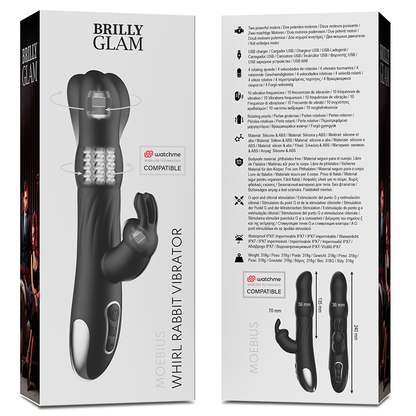BRILLY GLAM- MOEBIUS RABBIT VIBRATOR & ROTATOR MIT WATCHME WIRELESS TECHNOLOGY - Sexotim