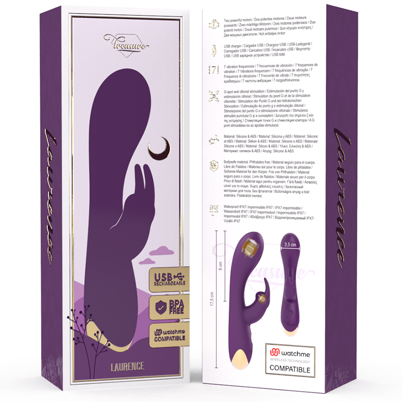 TREASURE - LAURENCE RABBIT VIBRATOR WATCHME WIRELESS-TECHNOLOGIE KOMPATIBEL - Sexotim