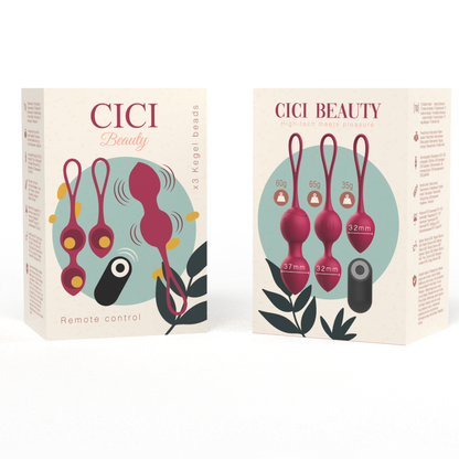 CICI BEAUTY - PREMIUM SILIKON 3 VIBRIERENDE KEGELPERLEN MIT FERNBEDIENUNG - Sexotim