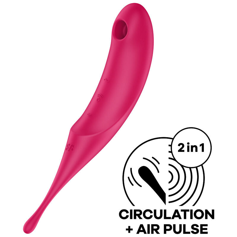 SATISFYER - TWIRLING PRO AIR PULSE STIMULATOR & VIBRATOR ROT / BLAU - Sexotim
