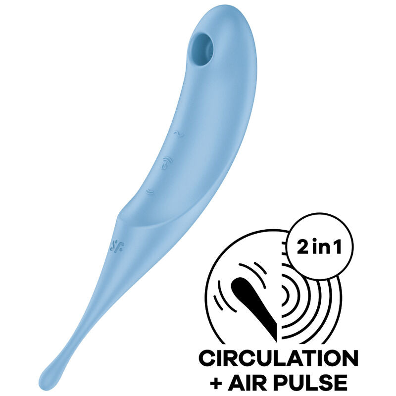 SATISFYER - TWIRLING PRO AIR PULSE STIMULATOR & VIBRATOR ROT / BLAU - Sexotim