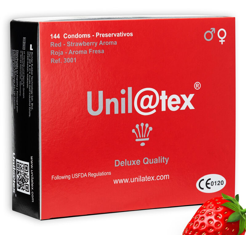 UNILATEX - RED / STRAWBERRY PRESERVATIVES 144 EINHEITEN - Sexotim