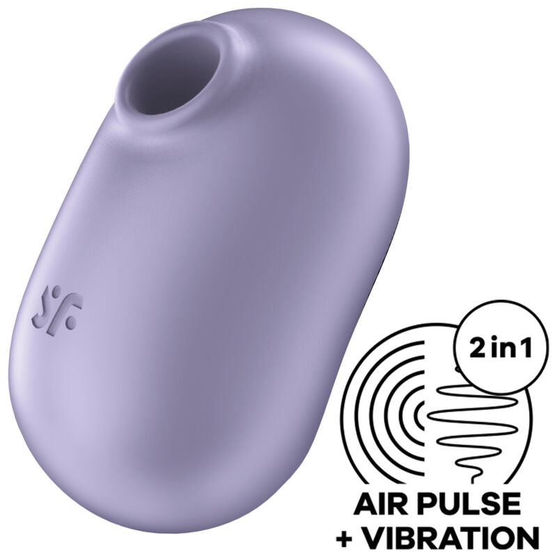 SATISFYER - PRO TO GO 2 DOPPELTER LUFTPULSSTIMULATOR & VIBRATOR VIOLETT / BEIGE / GRÜN - Sexotim