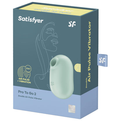 SATISFYER - PRO TO GO 2 DOPPELTER LUFTPULSSTIMULATOR & VIBRATOR VIOLETT / BEIGE / GRÜN - Sexotim