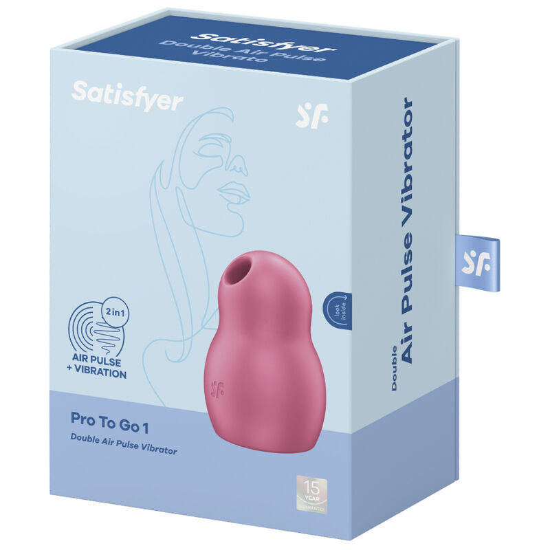 SATISFYER - PRO TO GO 1 DOPPELTER LUFTPULSSTIMULATOR & VIBRATOR ROT - Sexotim