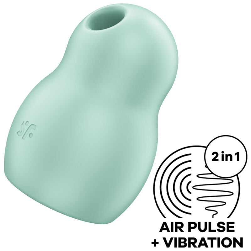 SATISFYER - PRO TO GO 1 DOPPELTER LUFTPULSSTIMULATOR & VIBRATOR ROT / BLAU / GRÜN - Sexotim