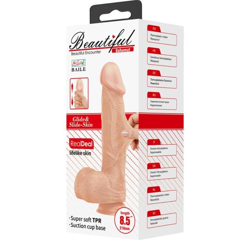 BAILE - SCHÖNE BEGEGNUNG BAHAMUT FLEXIBLER REALISTISCHER DILDO 21.8 CM NATÜRLICH - Sexotim