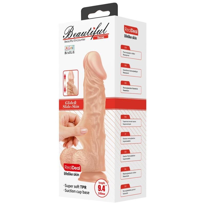 BAILE - SCHÖNE BEGEGNUNG BURAQ FLEXIBLER REALISTISCHER DILDO 24 CM NATÜRLICH - Sexotim