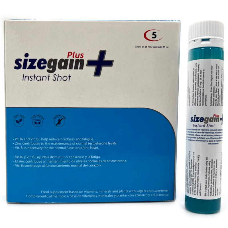 500 COSMETICS - SIZEGAIN PLUS INSTANT SHOT MALE ENERGIZER 5 UNITS - Sexotim