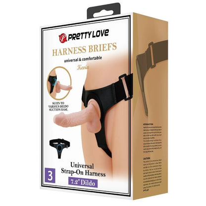 PRETTY LOVE - HARNESS-HOSE UNIVERSAL-HARNESS MIT DILDO KEVIN 19 CM NATURAL - Sexotim