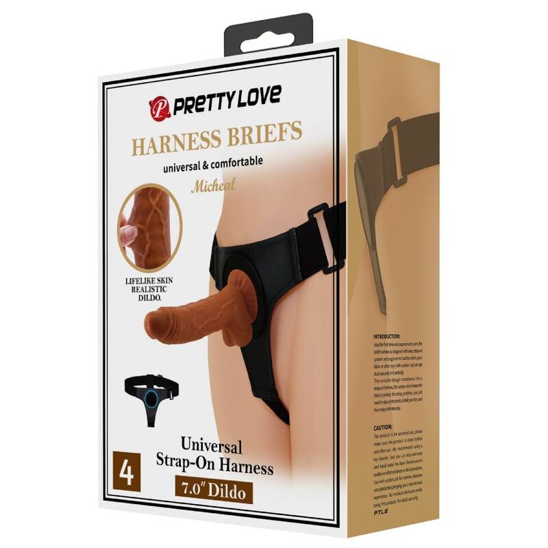 PRETTY LOVE - HARNESS-HOSE UNIVERSAL-HARNESS MIT DILDO MICHEAL 20 CM SCHWARZ - Sexotim