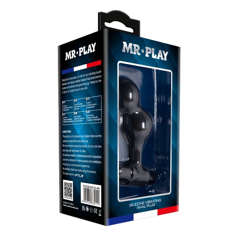 MR PLAY - SCHWARZER SILIKON-VIBRATOR-ANALSTECKER - Sexotim