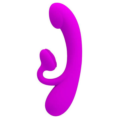 PRETTY LOVE - AUFRICHTIGER VIBRATOR UND KLITORIS-SAUGER AUS VIOLETTEM SILIKON - Sexotim