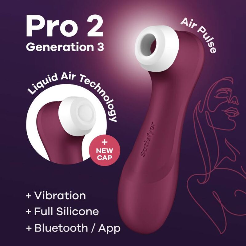 SATISFYER - PRO 2 GENERATION 3 WINE RED BLUETOOTH & APP - Sexotim