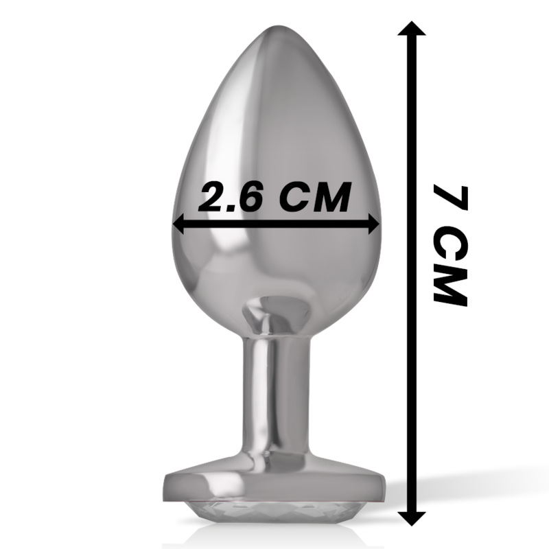 INTENSE - ANALPLUG AUS ALUMINIU MMETALL MIT SILBERNEM KRISTALL, GRÖSSE S - Sexotim