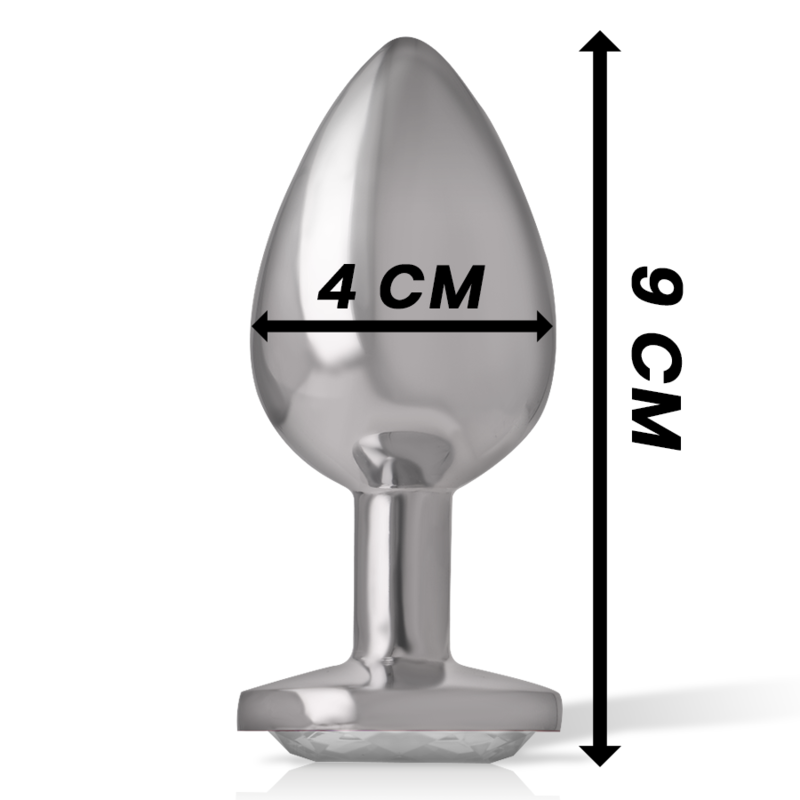 INTENSE - ANALPLUG AUS ALUMINIU MMETALL MIT SILBERNEM KRISTALL, GRÖSSE L - Sexotim