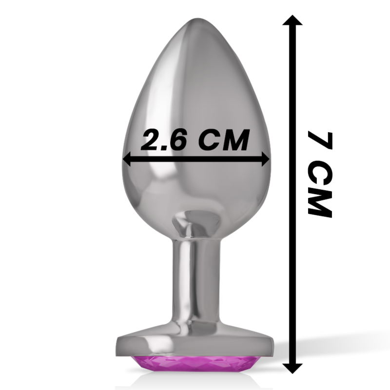 INTENSE - ALUMINIUMMETALL-ANALSPLUG MIT ROSAFARBENEM KRISTALL, GRÖSSE S - Sexotim