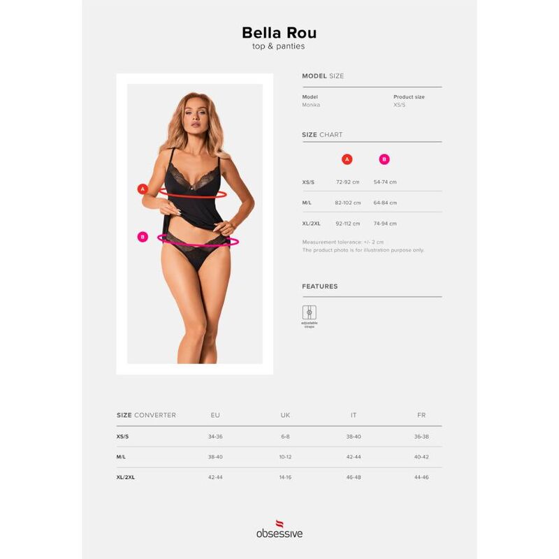 OBSESSIVE - BELLA ROU TOP & HÖSCHE XS/S - XL/XXL - Sexotim