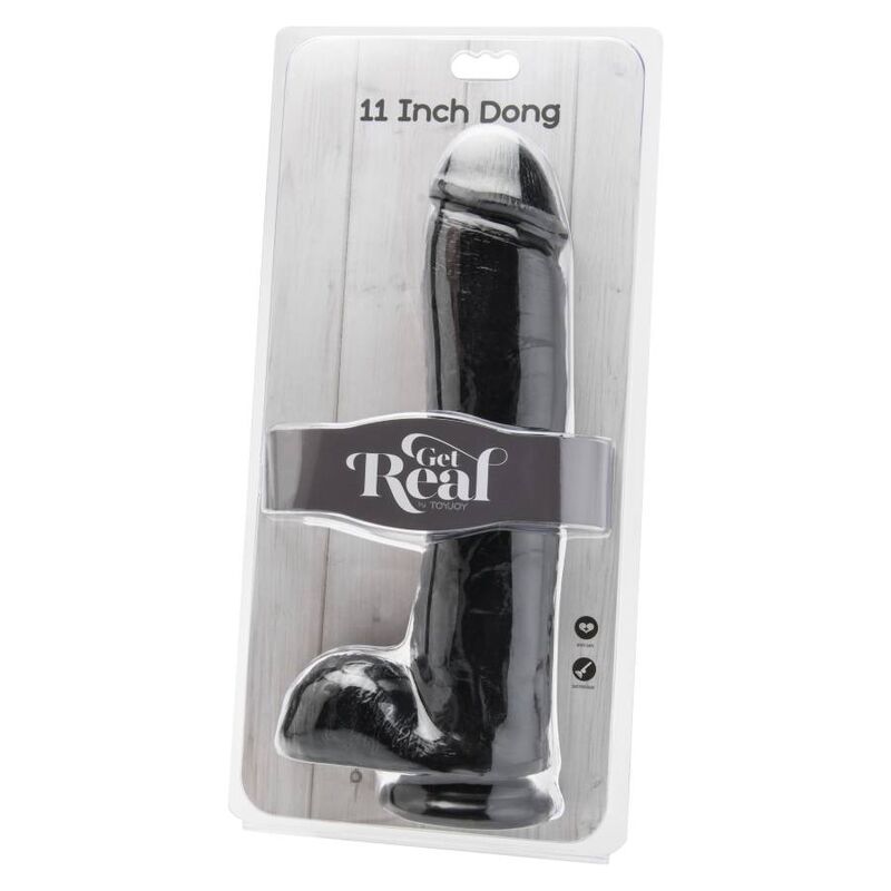 GET REAL - DILDO 28 CM MIT SCHWARZEN EIEREN - Sexotim