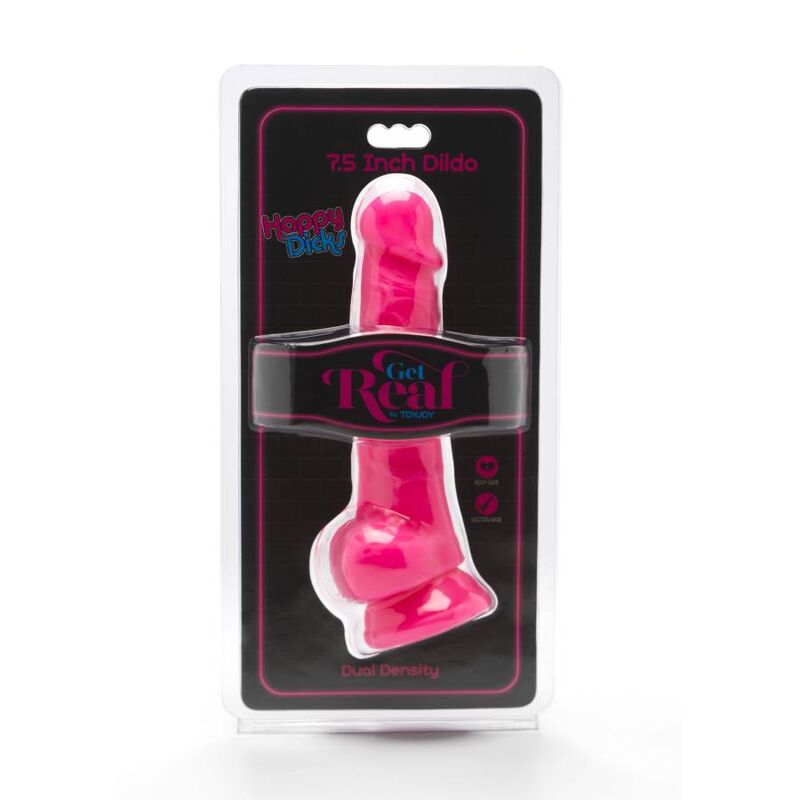 GET REAL - HAPPY DICKS 19 CM MIT BLLEN ROSA - Sexotim