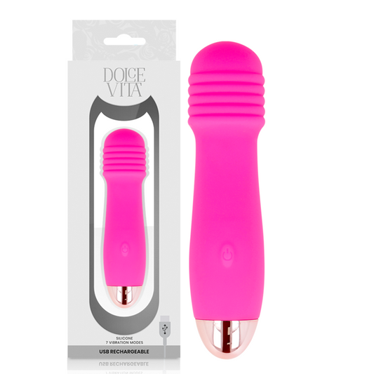 DOLCE VITA - AUFLADBARER VIBRATOR DREI ROSA 7 GESCHWINDIGKEITEN - Sexotim