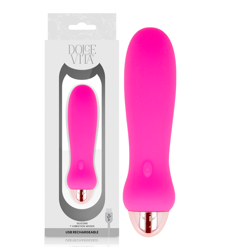 DOLCE VITA - AUFLADBARER VIBRATOR FÜNF ROSA 7 GESCHWINDIGKEITEN - Sexotim