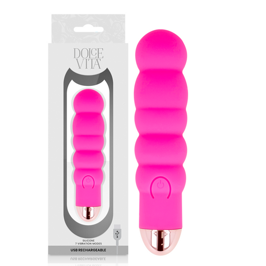 DOLCE VITA - AUFLADBARER VIBRATOR SECHS ROSA 7 GESCHWINDIGKEITEN - Sexotim